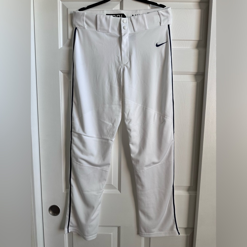 Nike Men's White Pants with Black Trim